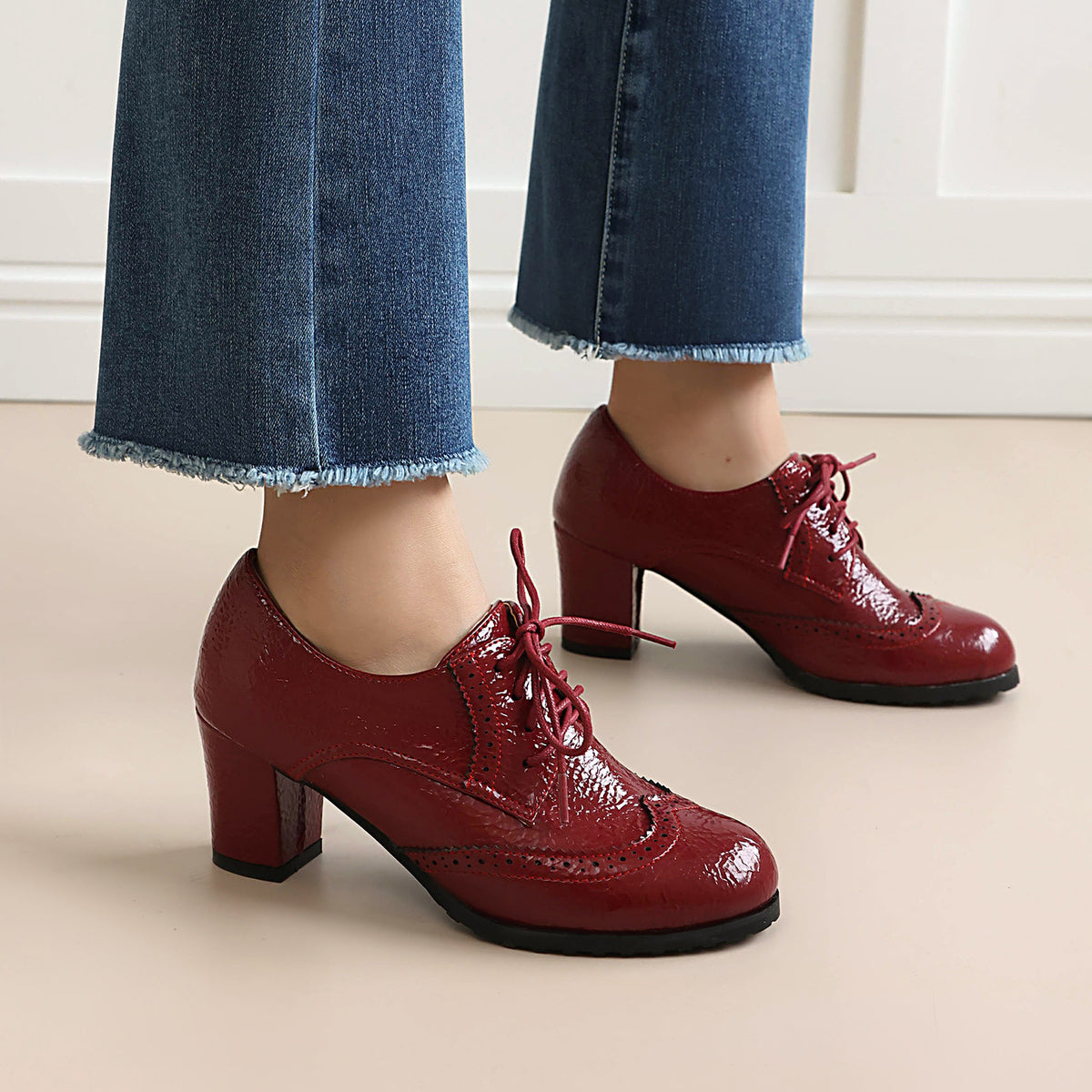 Derbies à talon épais et lacets – photo 1 – Frippin'Dealz