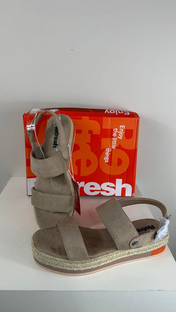 Sandales compensées Refresh aspect daim marron 39 10