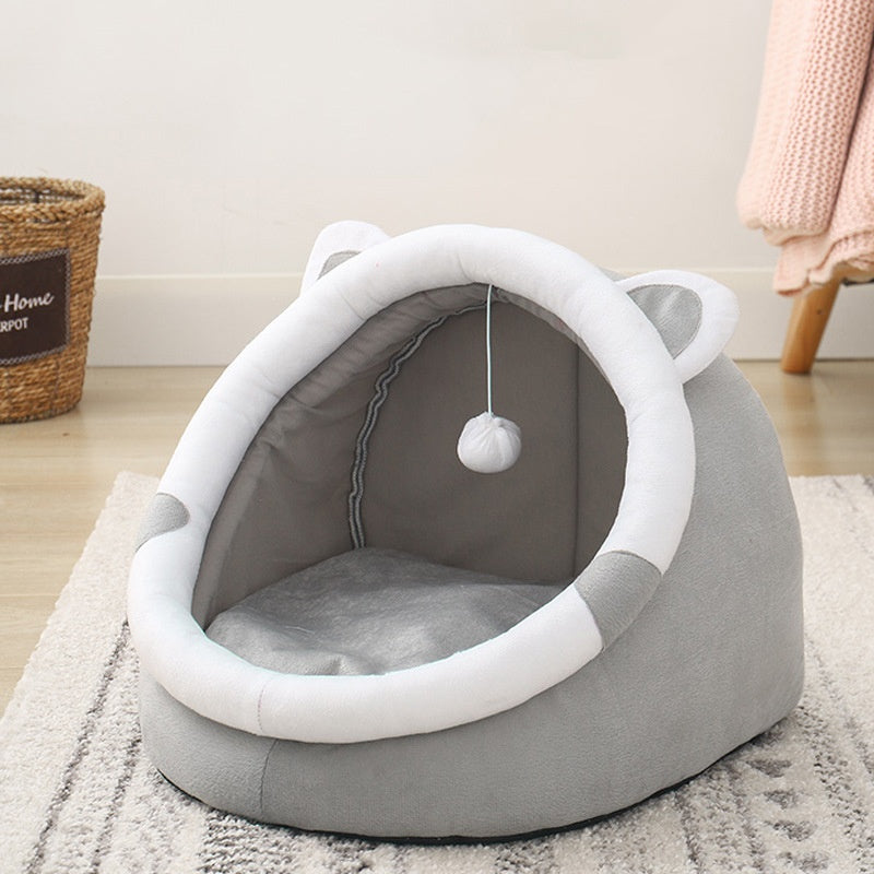 Niche douillette pour chat à oreilles – photo 1 – Frippin'Dealz