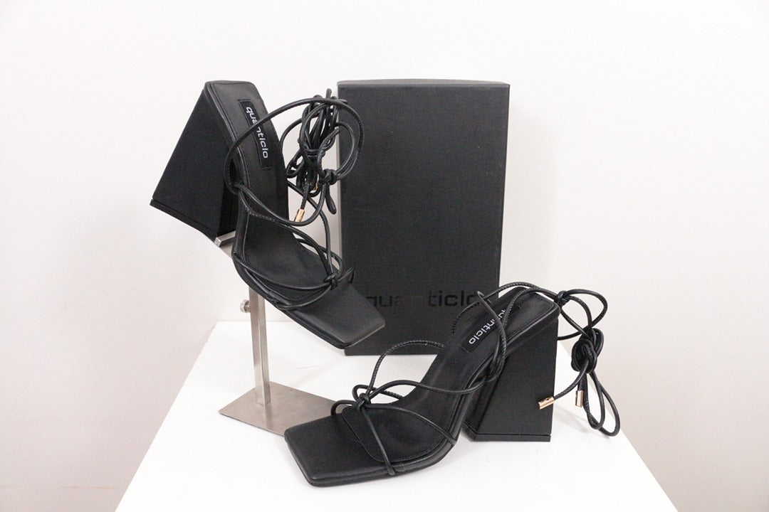 Sandales à talons Quanticlo Luce noir simili cuir lacet 39 1