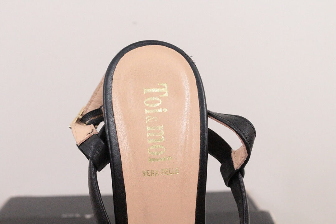 Sandales à talons Toi&moi en cuir noir et blanc taille 37 7