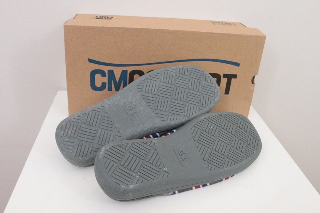 Chaussons Cm Confort gris rayé ouvert taille 41 neuf 7