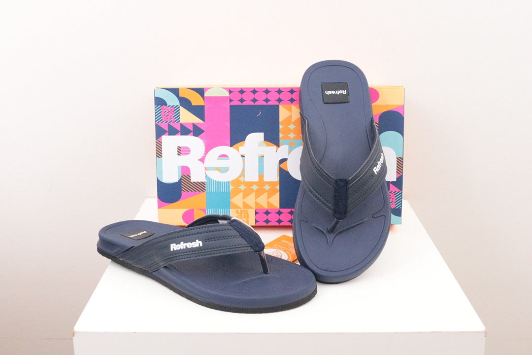 Tongs homme Refresh bleu marine taille 43 neufs avec boîte 1