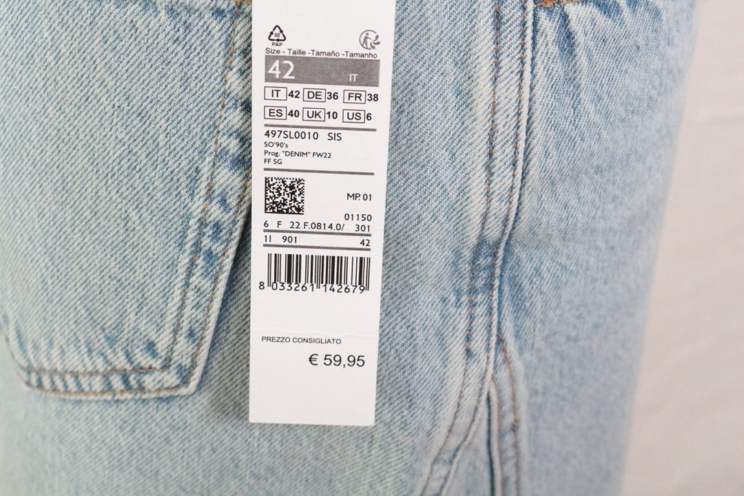 Mini Jupe En Jean Sisley Bleu Clair 38 Y2k Vintage 5