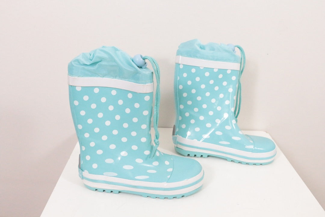 Bottes de pluie Playshoes bleu clair pois blancs taille 27