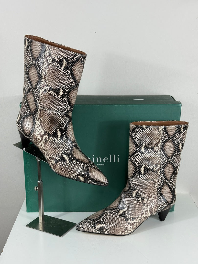 Bottes Minelli Kristen imprimé python beige 38 - Neuf avec étiquette 1