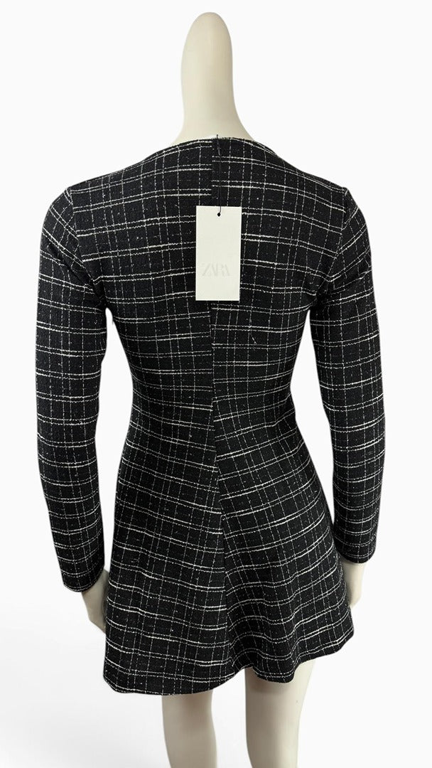 Robe courte Zara noire carreaunoeud coquette S 7