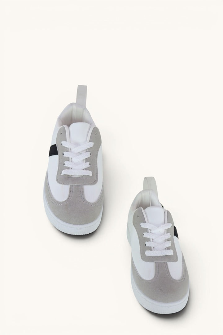 Baskets blanches et grises effet daim style retro taille 38 4