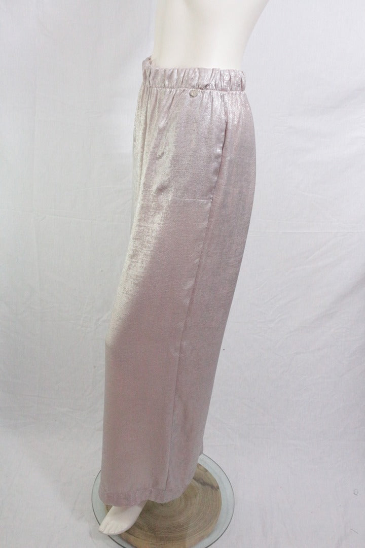Pantalon Amélie & Amélie large rose poudré brillant M - Neuf avec étiquette 9