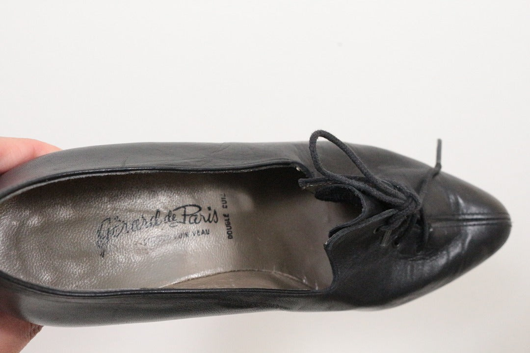 Escarpins noirs Gérard de Paris en cuir talon 5cm taille 36 12