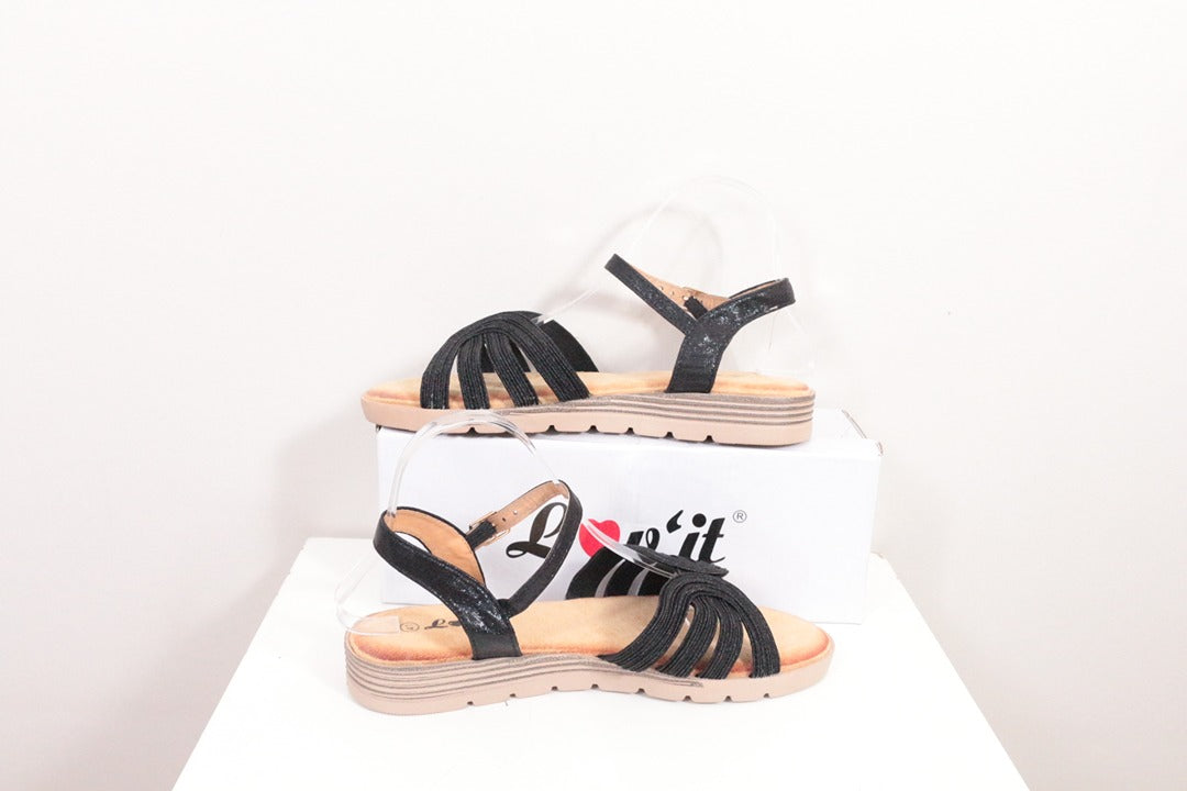 Sandales plates Lov'it noir bride cheville taille 41 7