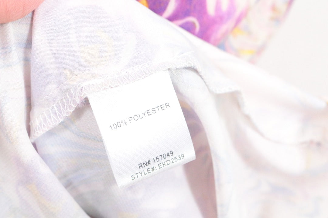 Robe portefeuille polyester violet fleurs 36 6