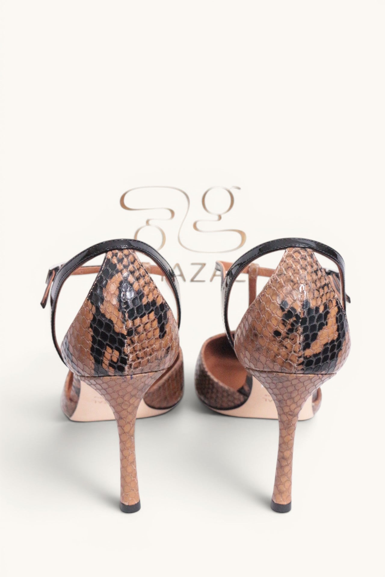 Escarpins Ghazal Paris T-bar imprimé serpent NEUVES avec boîte - Taille 38 9