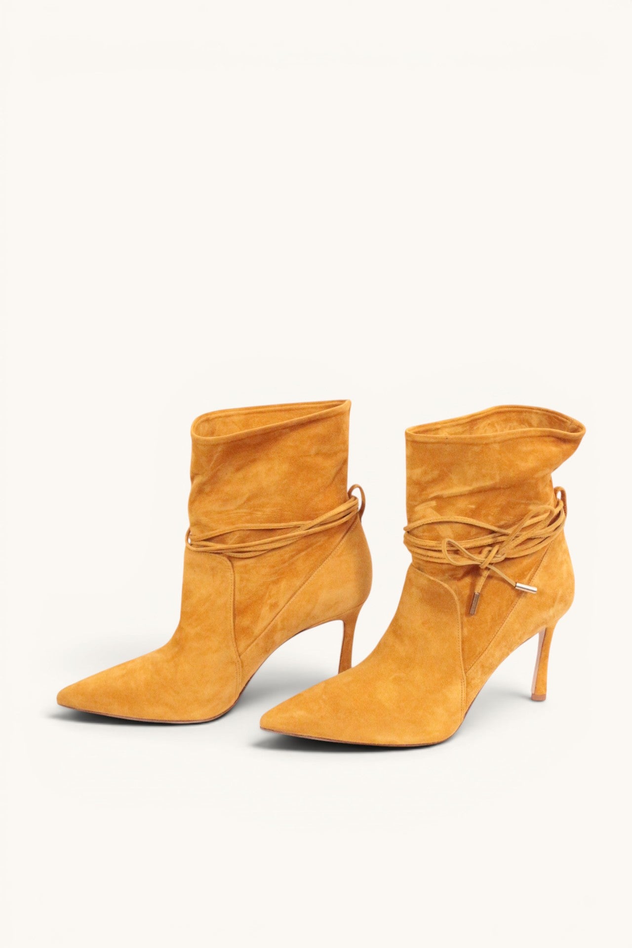 Bottines Ghazal Paris cuir marron souple avec liens à nouer - Neuves 8