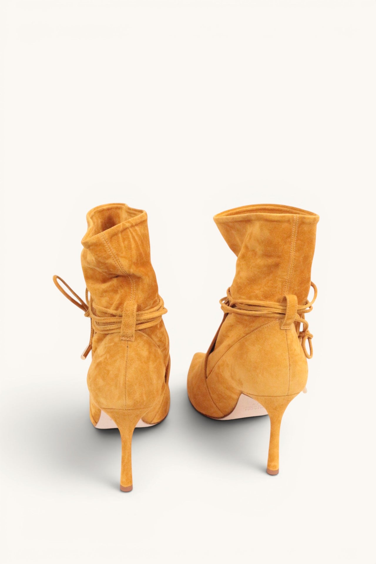 Bottines Ghazal Paris cuir marron souple avec liens à nouer - Neuves 9
