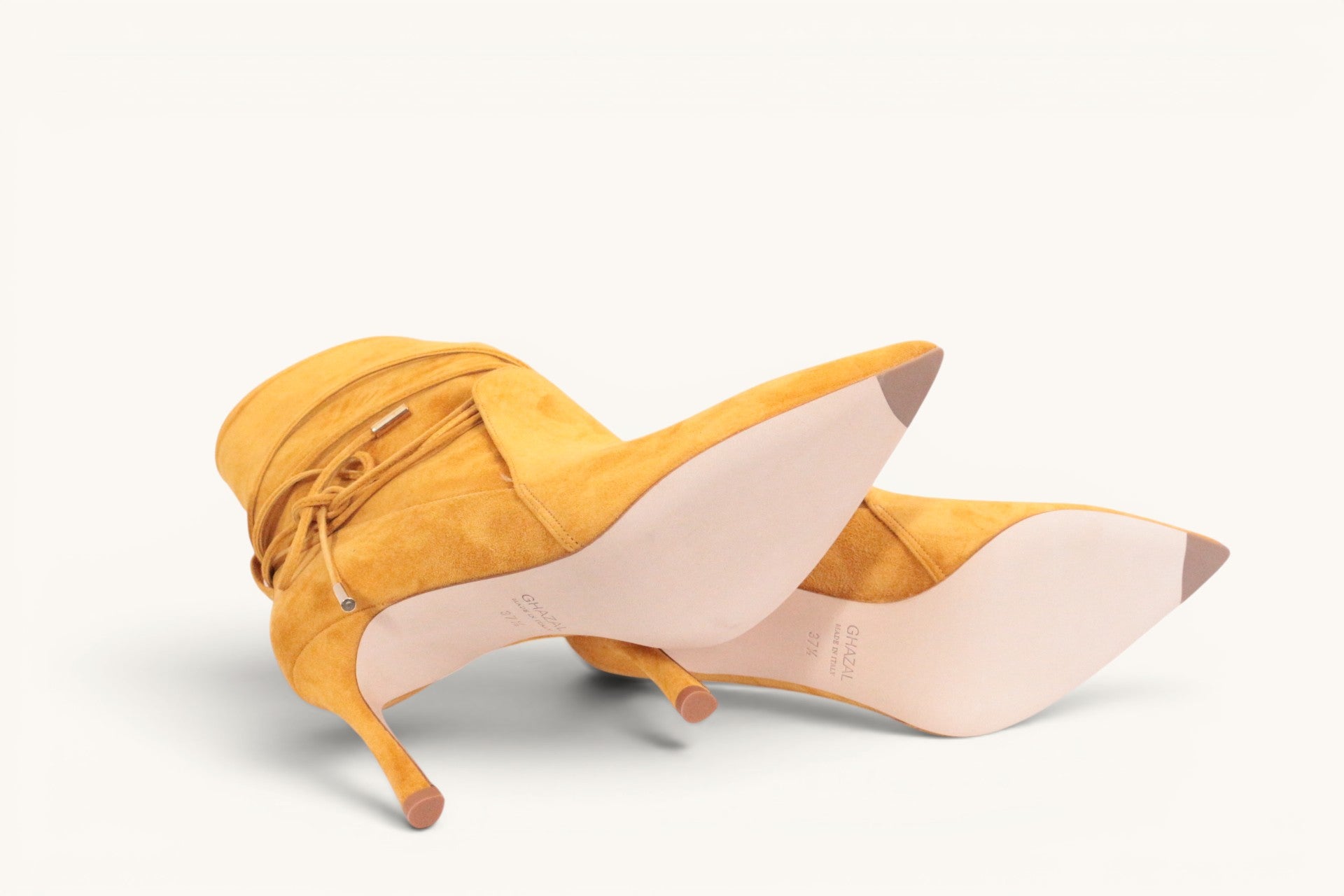 Bottines Ghazal Paris cuir marron souple avec liens à nouer - Neuves 10