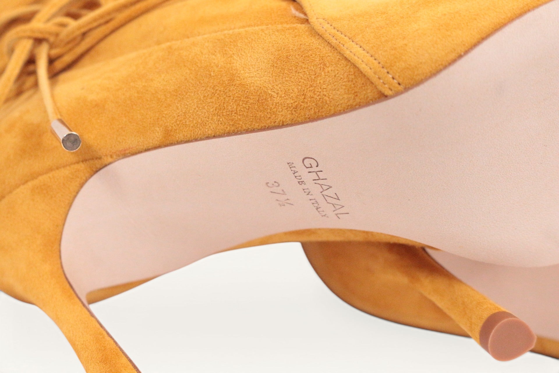 Bottines Ghazal Paris cuir marron souple avec liens à nouer - Neuves 11