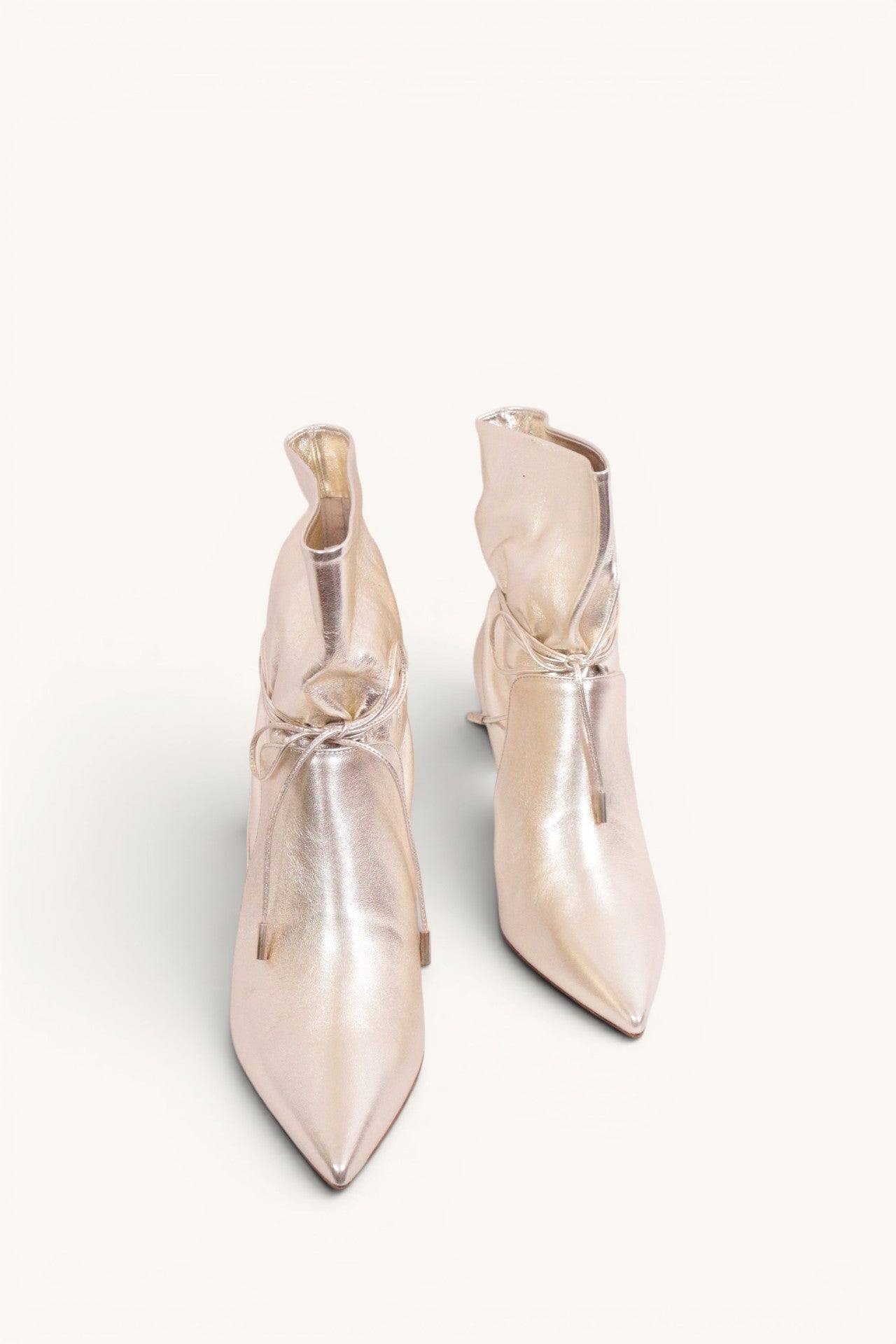 Bottines Ghazal Paris cuir marron souple avec liens à nouer - Neuves 12