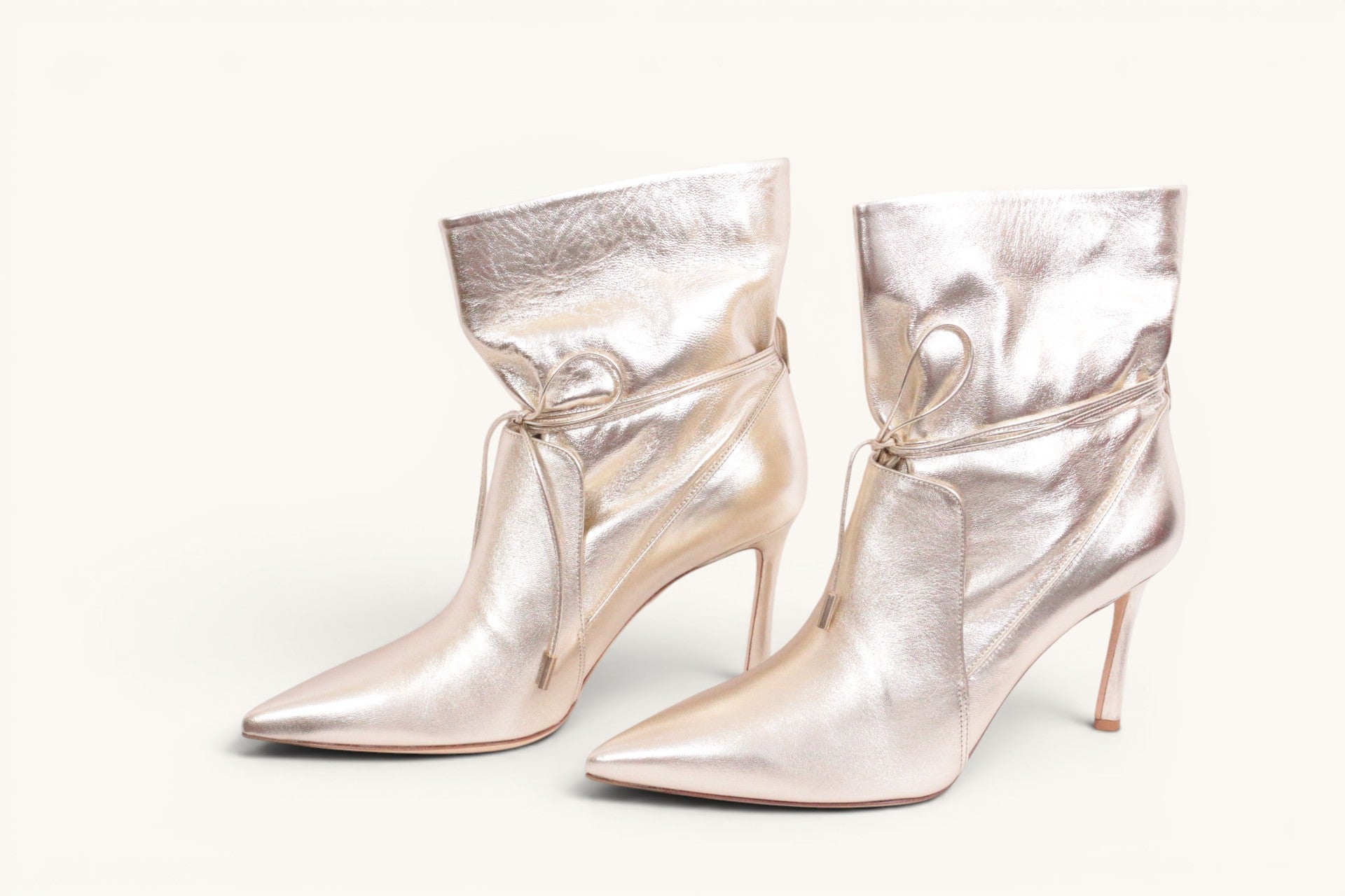 Bottines Ghazal Paris cuir marron souple avec liens à nouer - Neuves 13