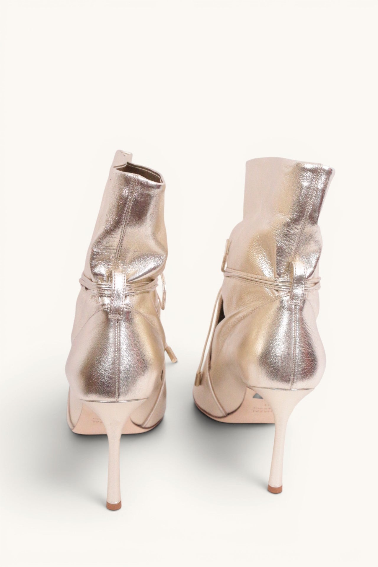 Bottines Ghazal Paris cuir marron souple avec liens à nouer - Neuves 14
