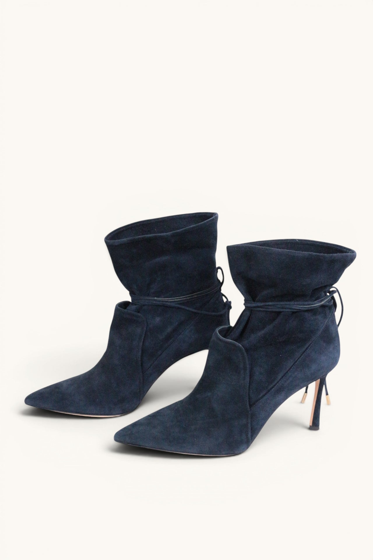 Bottines Ghazal Paris cuir marron souple avec liens à nouer - Neuves 21