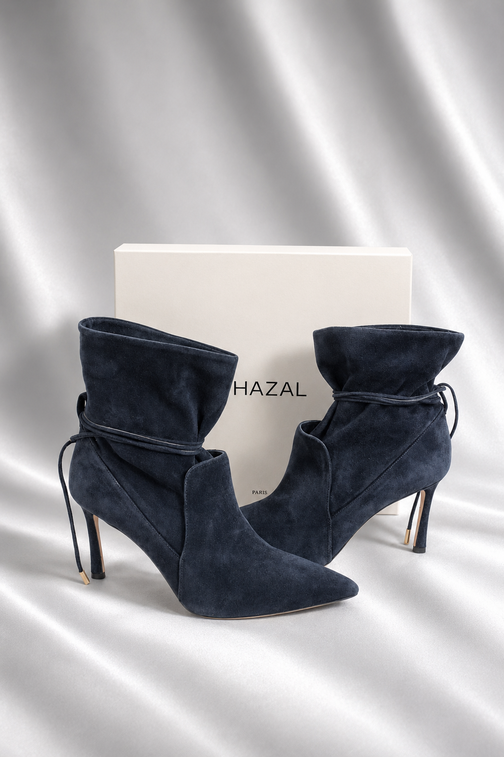 Bottines Ghazal Paris cuir marron souple avec liens à nouer - Neuves 34