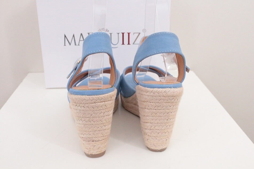 Marquiiz Sandales compensées espadrilles bleu ciel 36 neuves 6