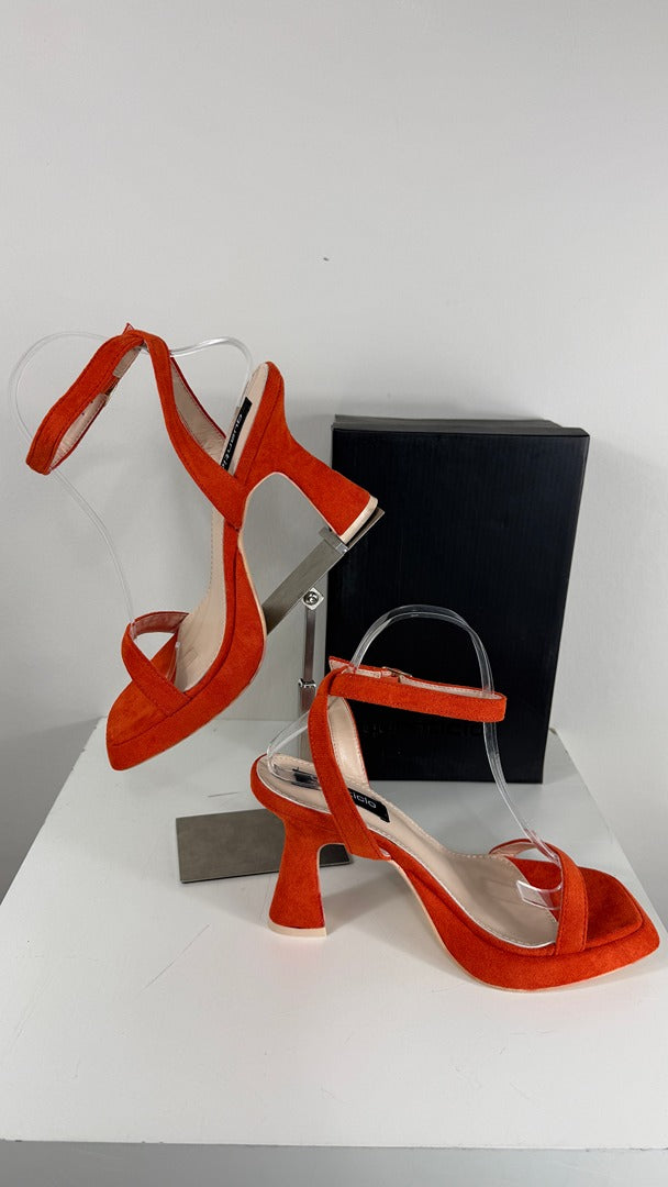 Sandales à talons Quanticlo en suédine orange taille 38 8