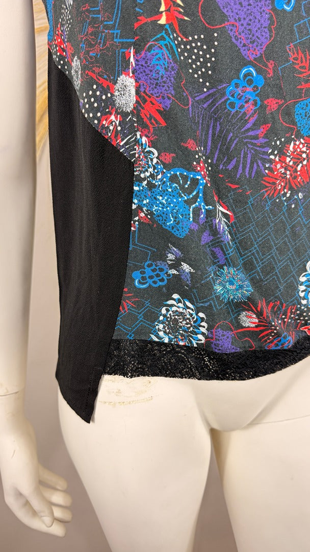 Caraco Huit Six Sept imprimé graphique noir rouge 36 coquette vintage 10