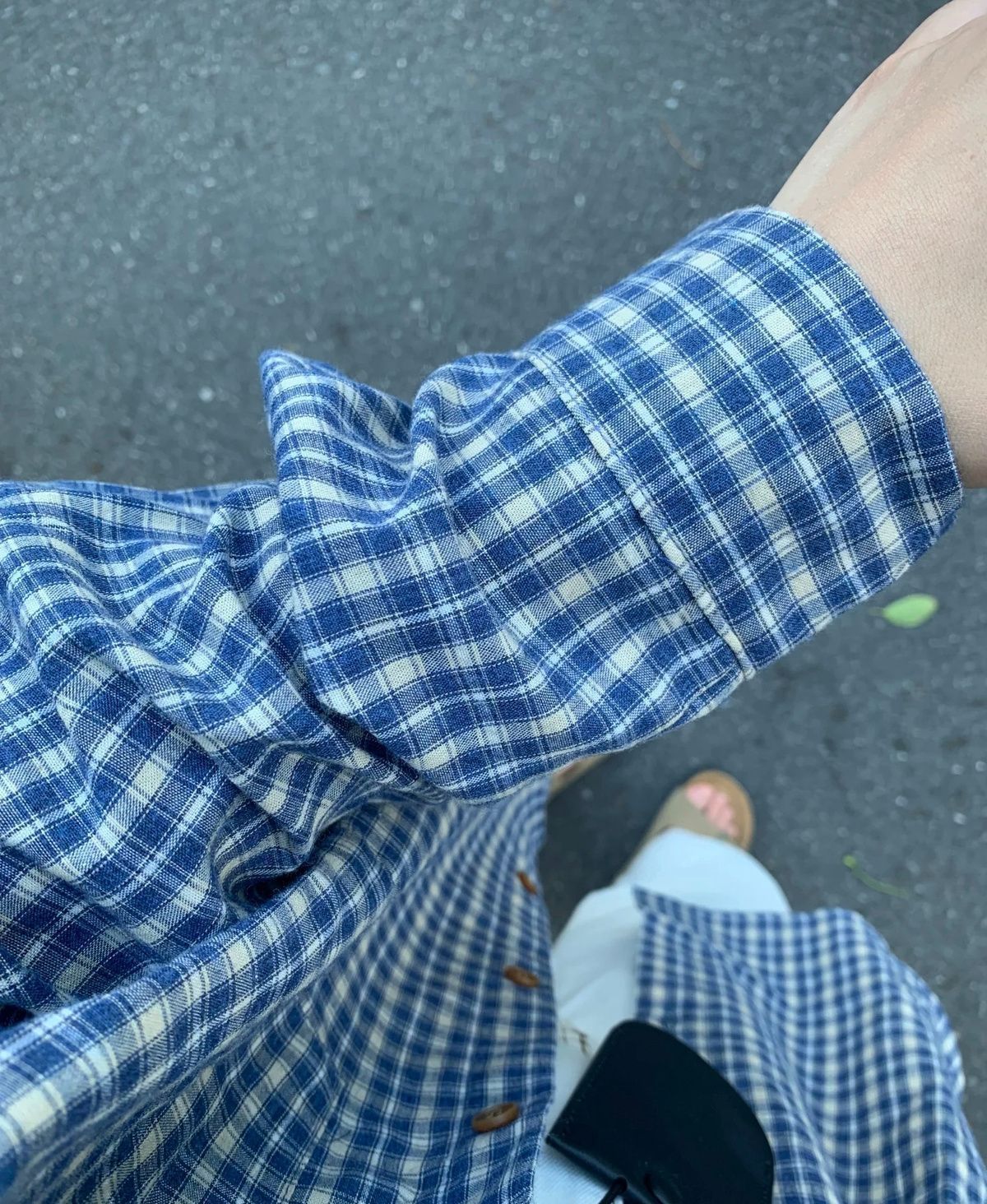 Chemise carreaux bleus manches longues coupe ample femme – photo 14 – Frippin'Dealz