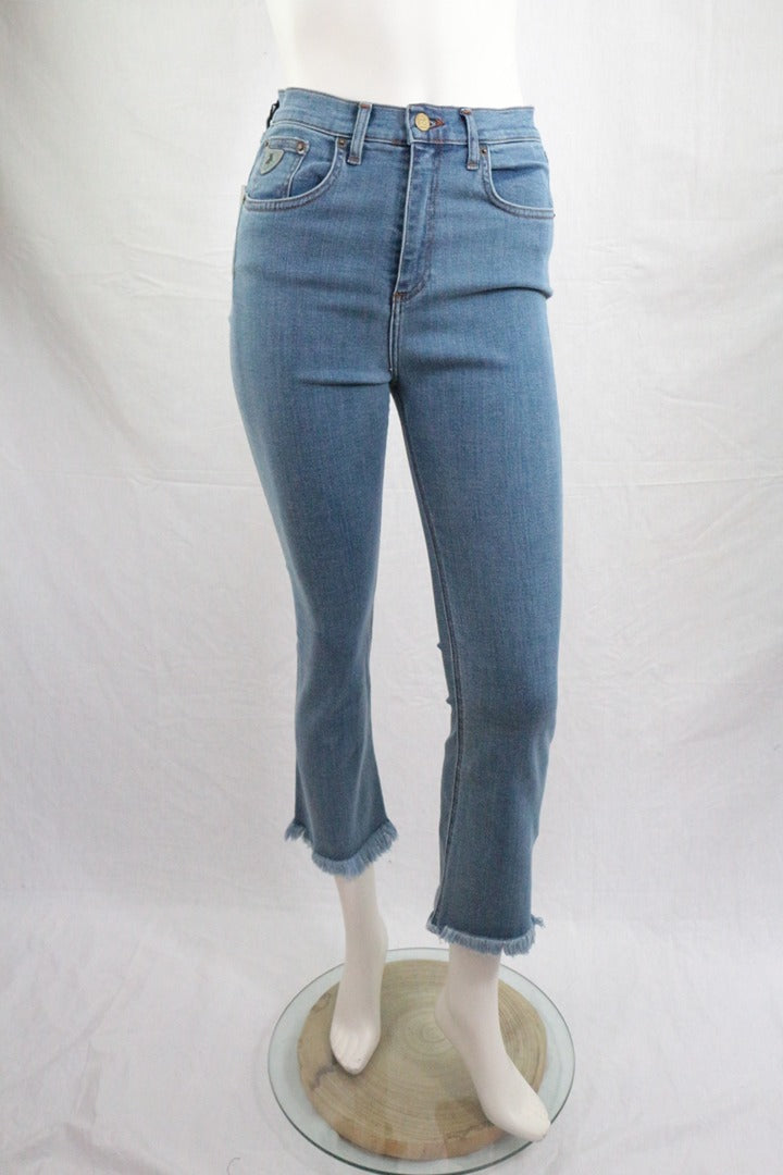Jean boot cropped Lois bleu taille haute brut vintage 29 1