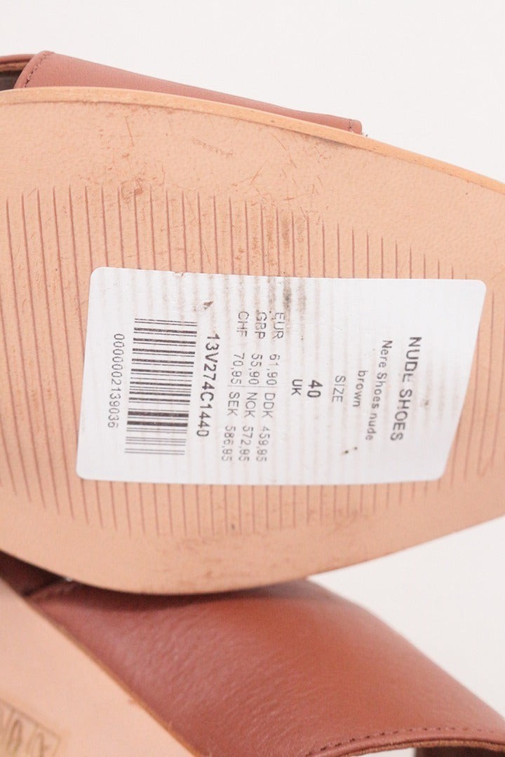 Mules à talons en cuir marron Nude Shoes T40 | Frippin'Dealz – photo 10
