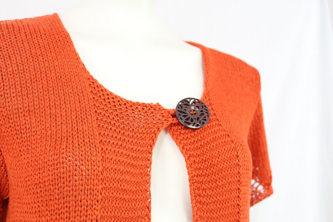 Scottage Cardigan Court Orange 40 Acrylique Boho Chic 5