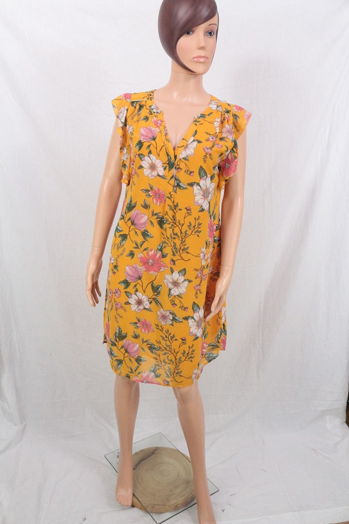 Robe courte Lola Liza jaune à fleurs T40 7
