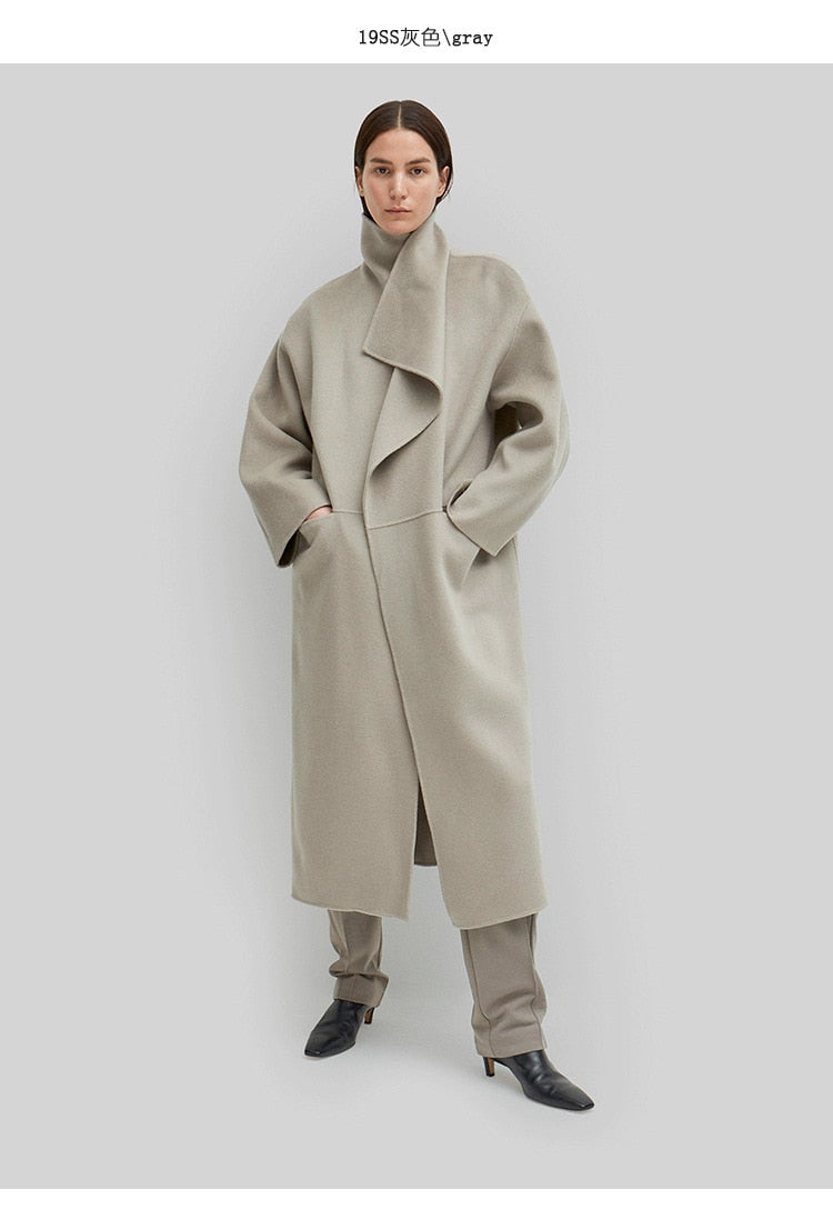 Manteau long laine cachemire col à revers femme – photo 24 – Frippin'Dealz