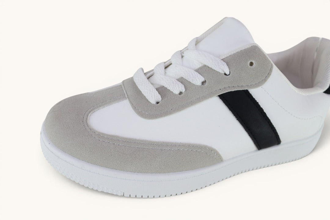 Baskets blanches et grises effet daim style retro taille 38 3