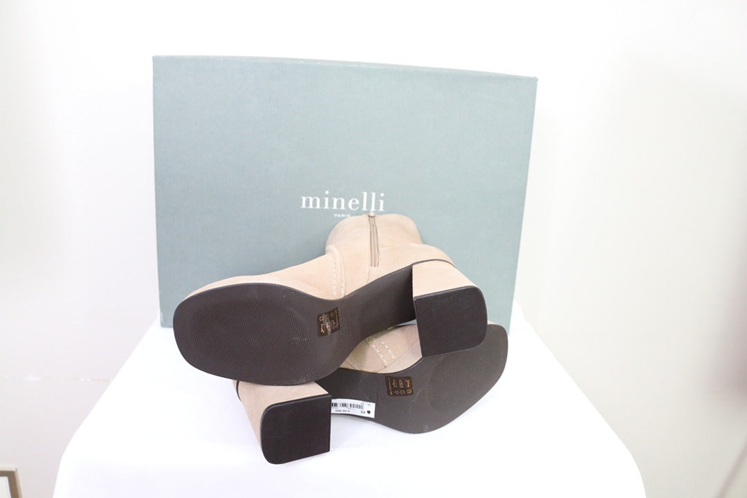 Bottines talons Minelli taupe velours 39 vintage 90s 9
