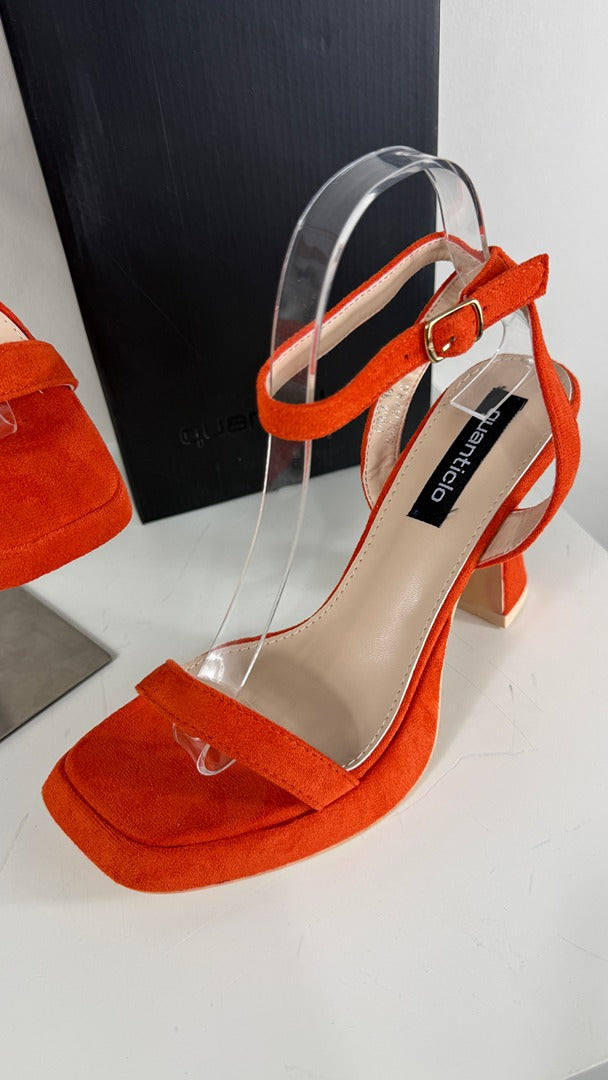 Sandales à talons Quanticlo en suédine orange taille 38 2