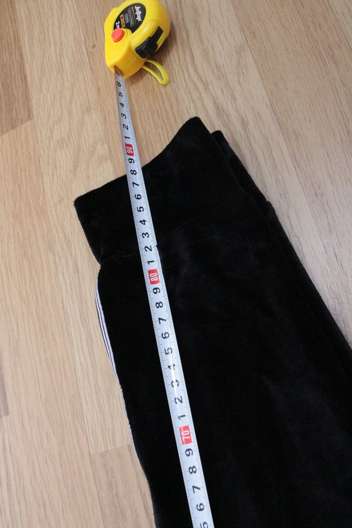 Pantalon de jogging femme noir velours bandes rayées S Y2k vintage 7
