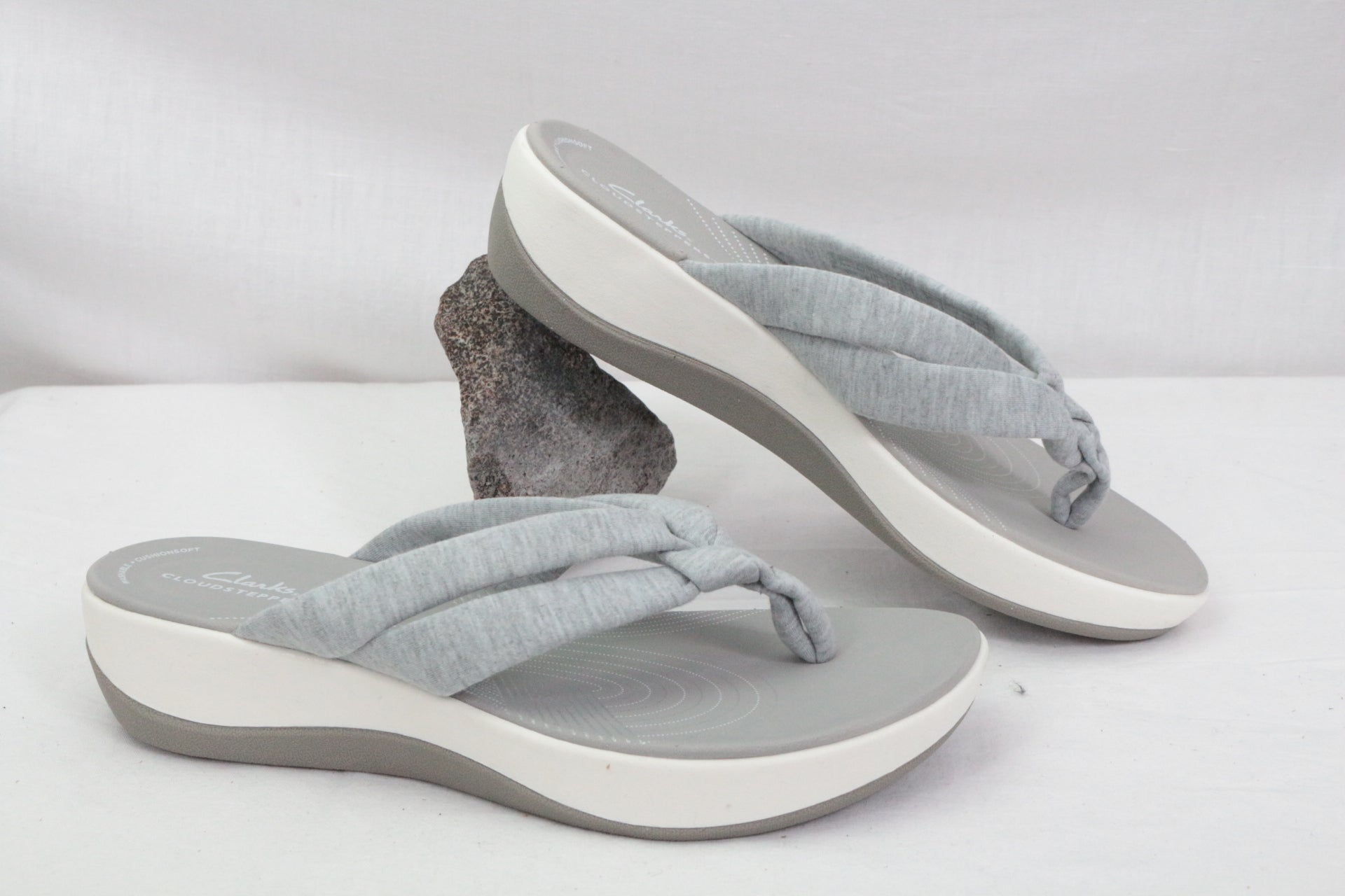 Clarks Sandales à plateformes Textile Gris   Neuf 3