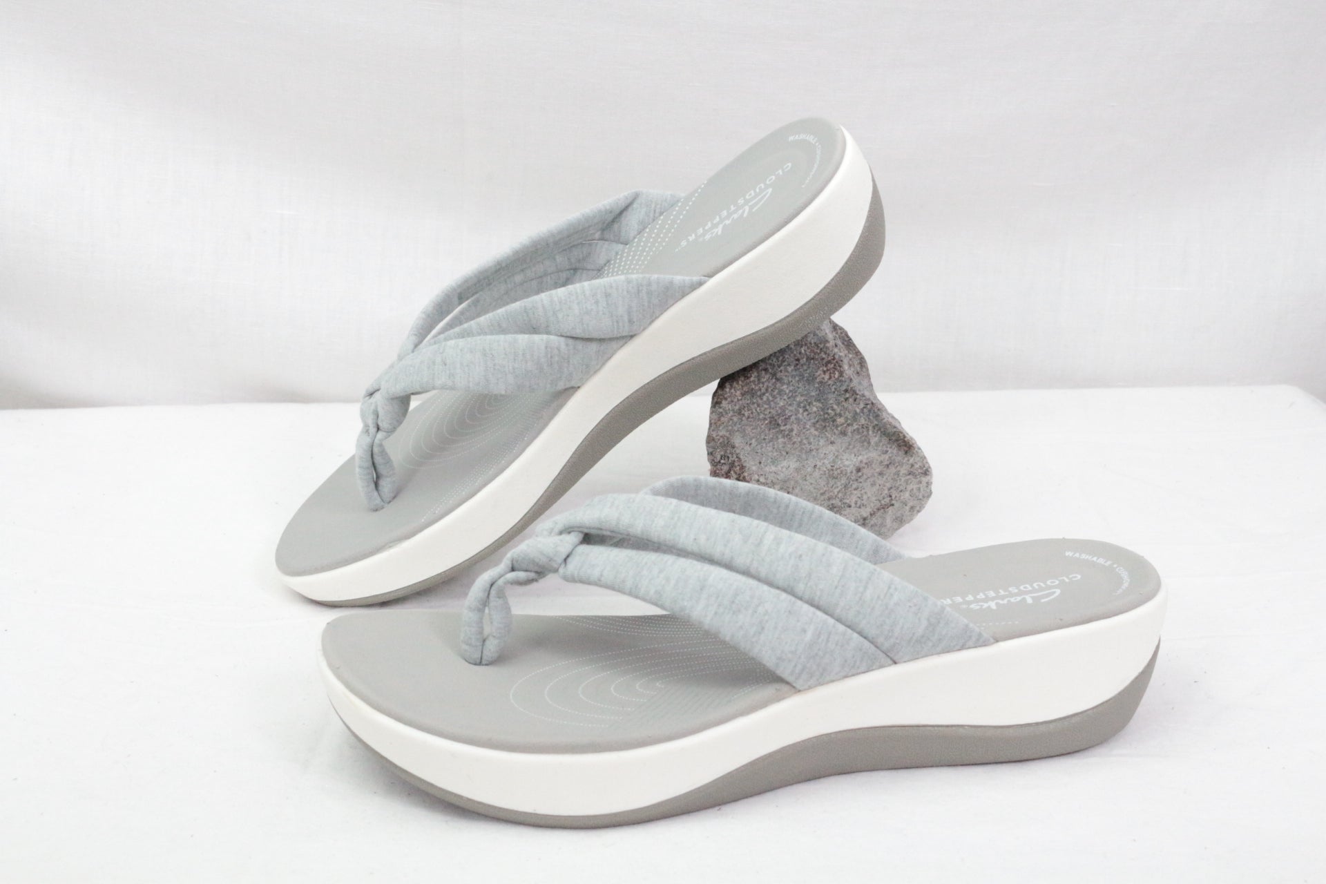 Clarks Sandales à plateformes Textile Gris   Neuf 5