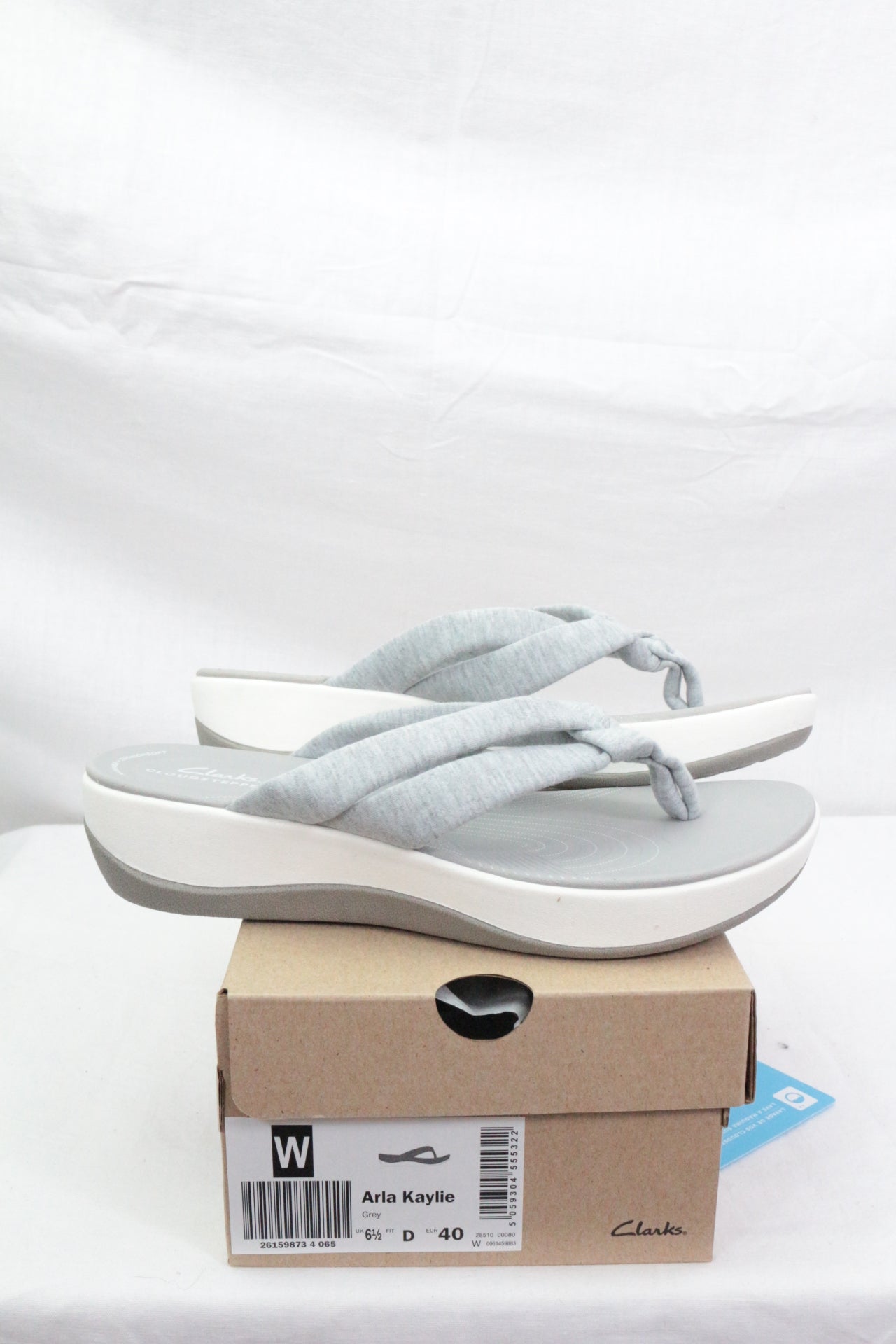 Clarks Sandales à plateformes Textile Gris   Neuf 8