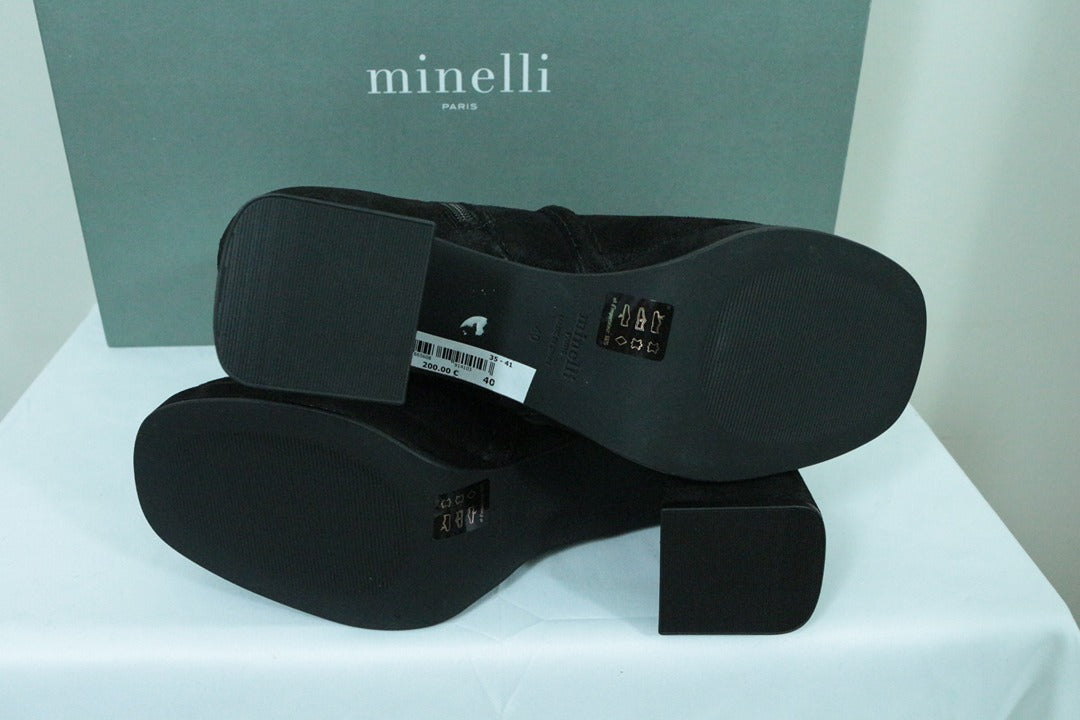 Bottines talons Minelli noir daim 40 chic elegant 10