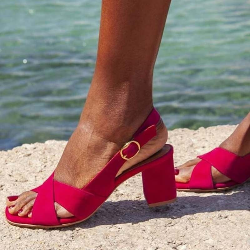 Sandales à talon épais bout ouvert – photo 1 – Frippin'Dealz