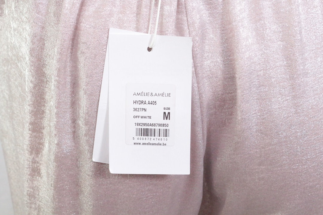 Pantalon Amélie & Amélie large rose poudré brillant M - Neuf avec étiquette 8