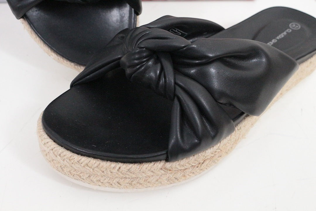Mules plateforme Claudia Ghizzani simili cuir noir 37 4
