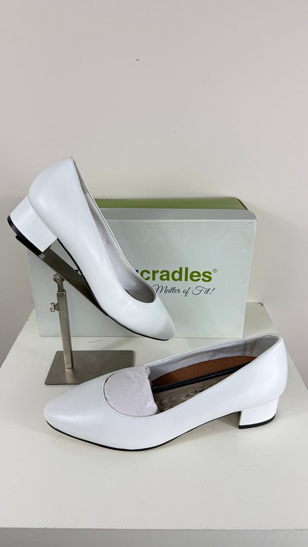 Escarpins cuir blanc Walking Cradles confortable talons 40 1