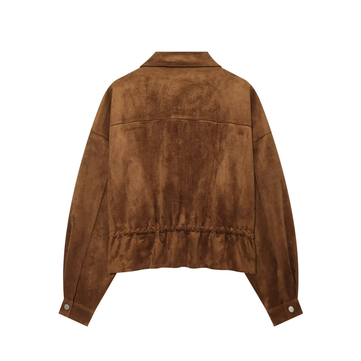 Veste courte effet daim marron femme – photo 5 – Frippin'Dealz