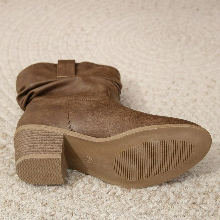Bottes plissées à franges marron foncé – photo 5 – Frippin'Dealz
