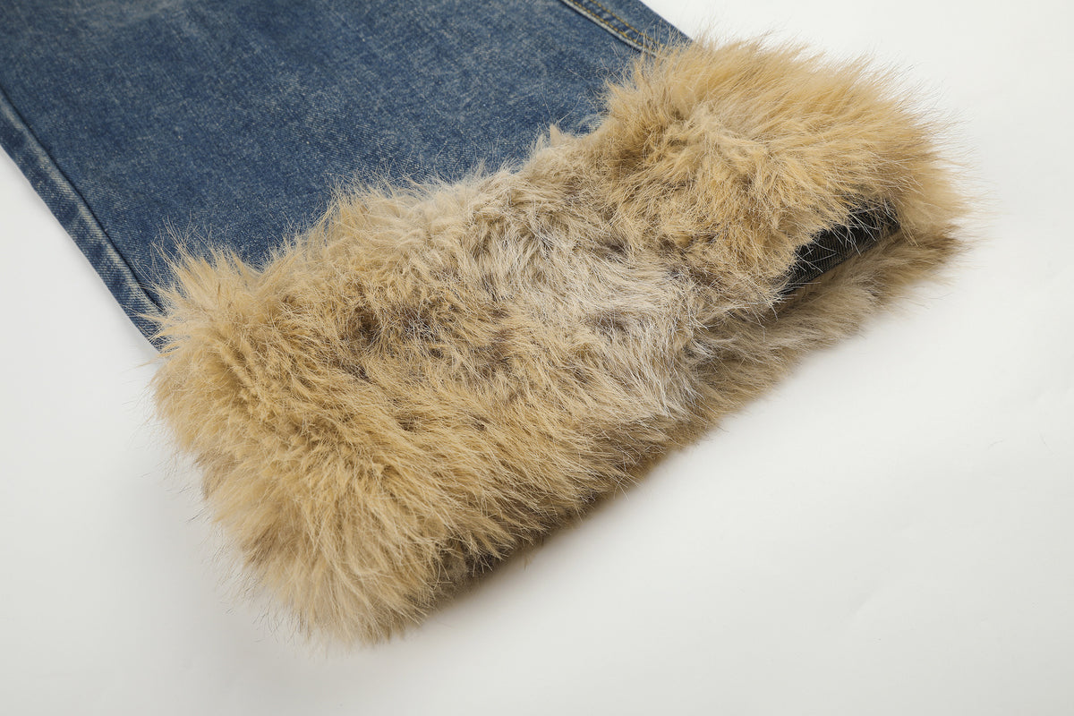 Jean large taille haute délavé effet usé pour femme, rivets et ourlets effilochés 20